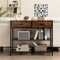 Costway Console Entryway Sofa Table with 2 Drawers for Entrance Living Room Rustic Brown/Walnut